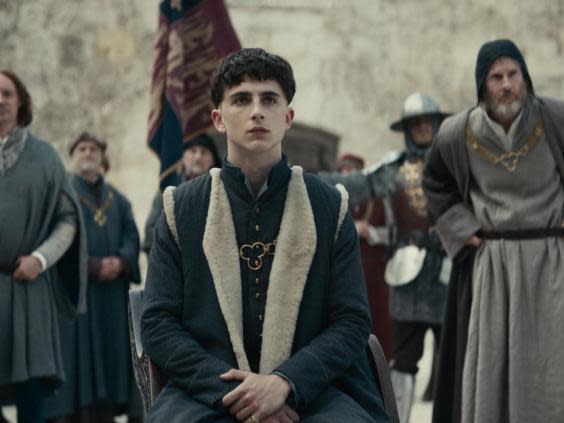 Timothée Chalamet as Henry V (Netflix)