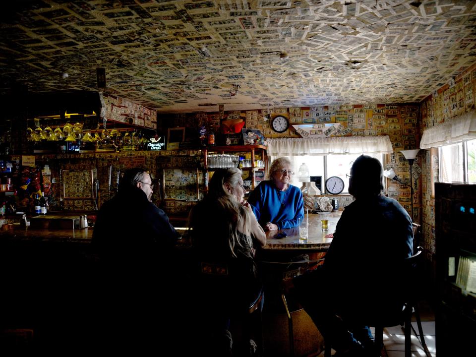 The Ski Inn restaurant and bar in Bombay Beach on the shore of Salton Sea in Southern California.