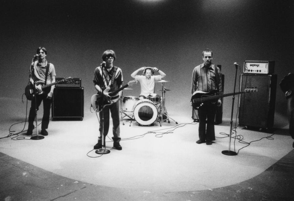 Weezer on the set of the “Sweater Song” video. Photo credit: Spike Jonze - Credit: Spike Jonze