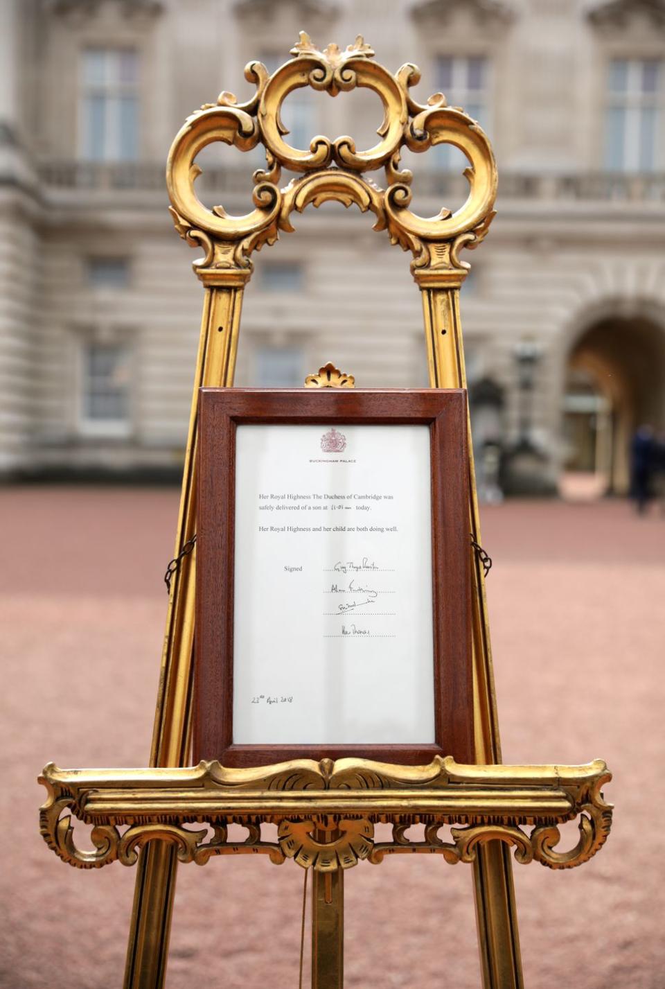 An Official Announcement Is Always Posted After a Royal Birth