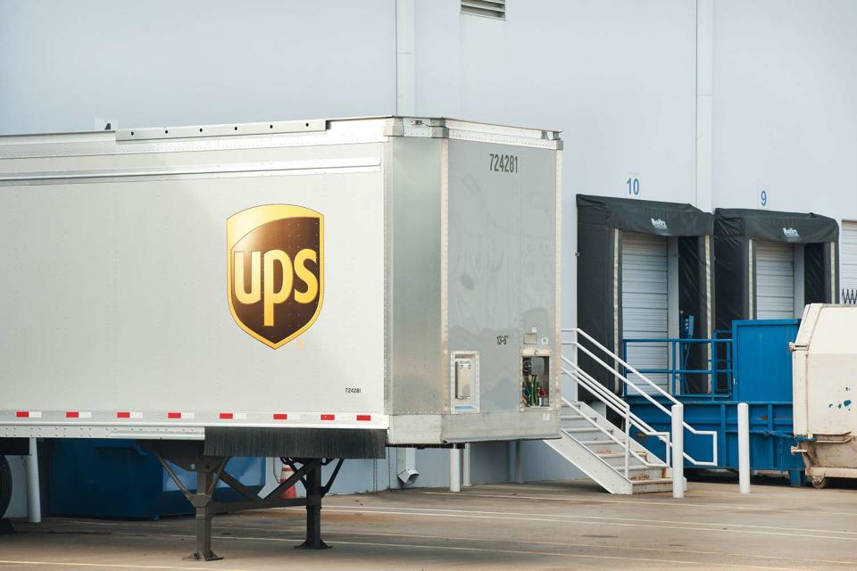<p>Cowlick Creative/Getty</p> A UPS trailer ready for pickup.