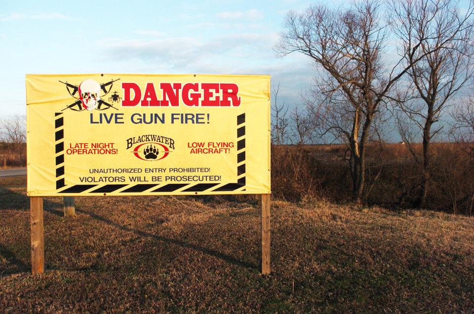 Entrance to Blackwater USA on Jan. 23, 2007, in Moyock, North Carolina.