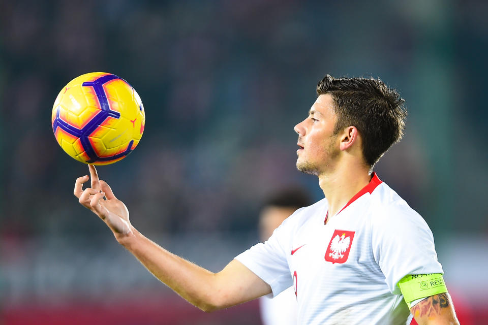 Der polnische U-21-Kapitän Dawid Kownacki beim Match gegen Portugal in Zabre. (Bild Getty Images)