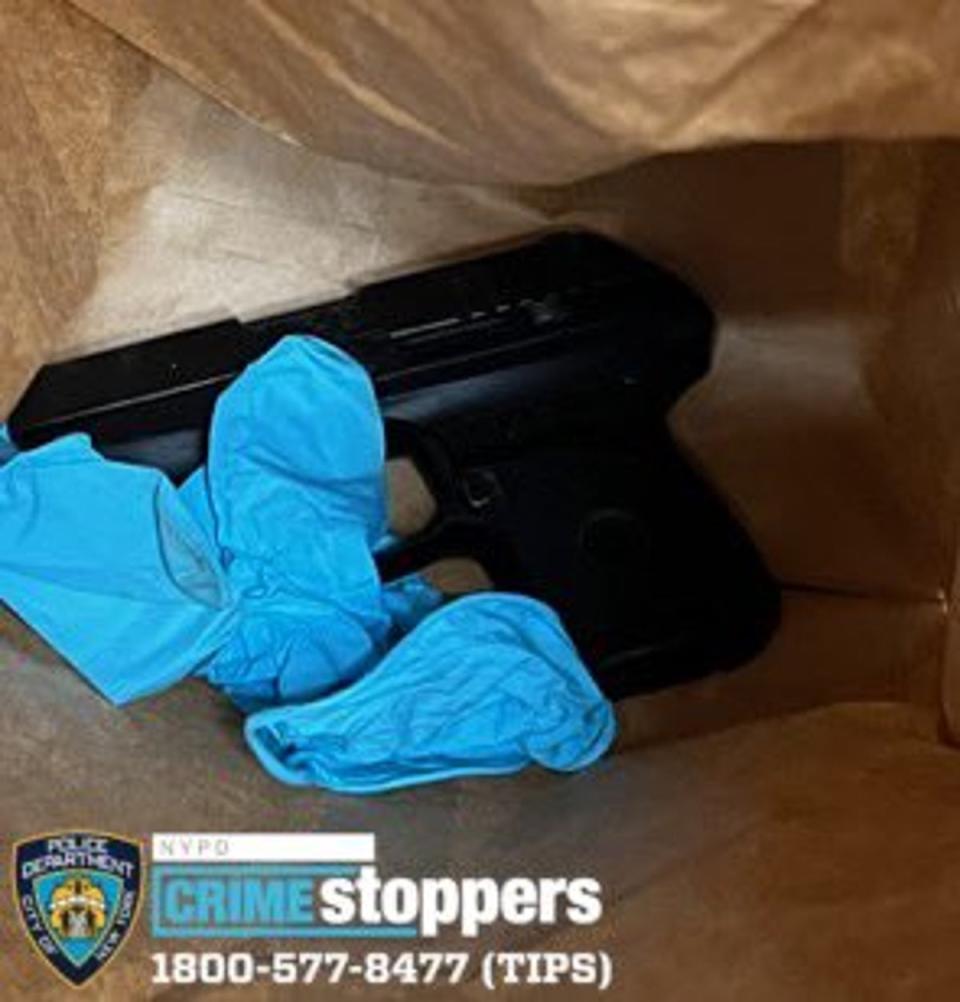 Police said a small-caliber firearm (pictured) was recovered from the scene of a shooting on the New York subway system (New York Police Department)