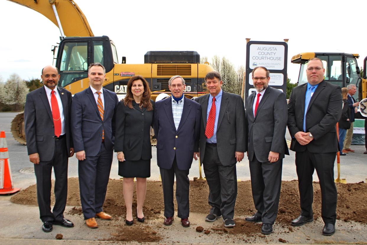 Augusta County's judges at the groundbreaking.