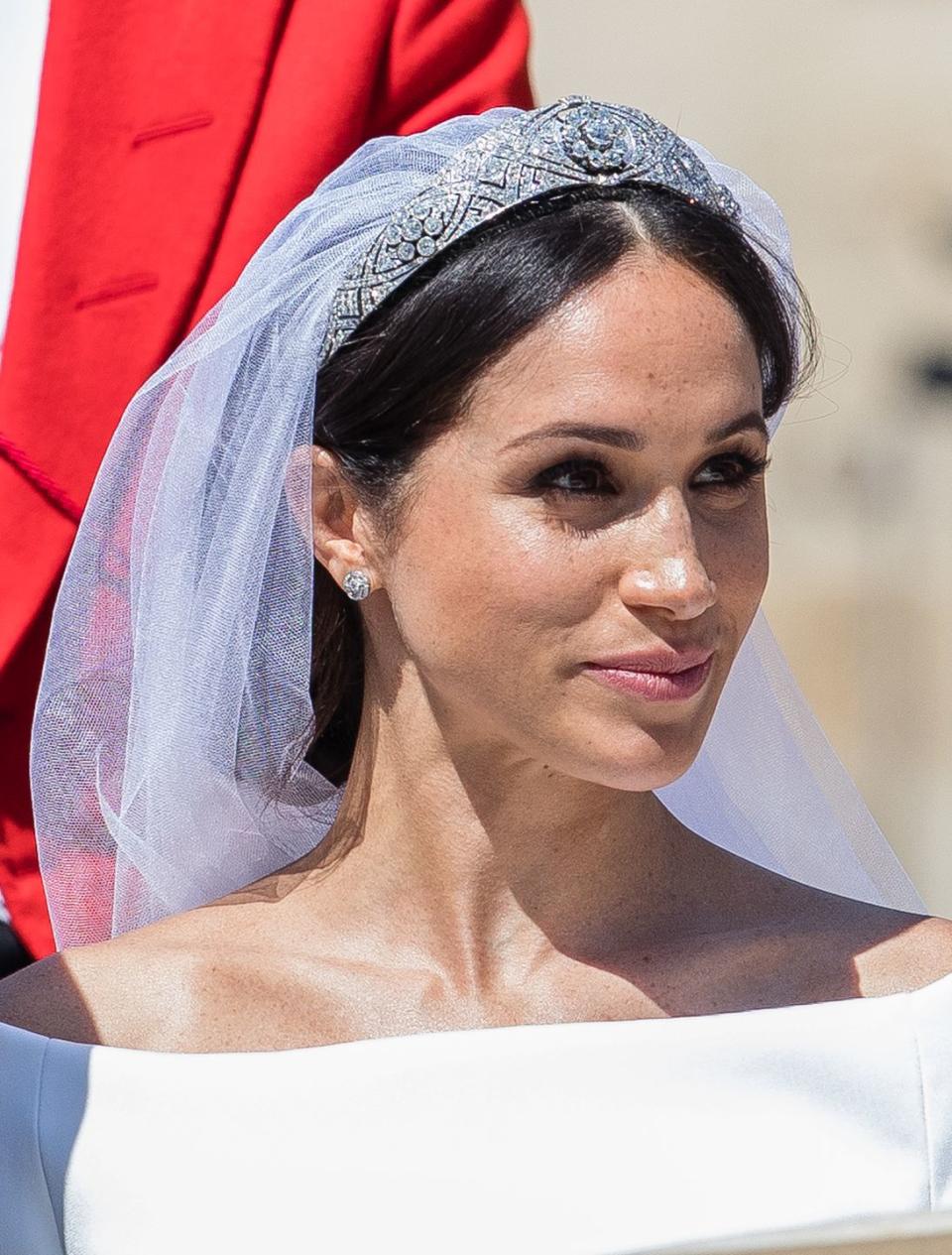 Meghan looking beautiful on her wedding day in 2018