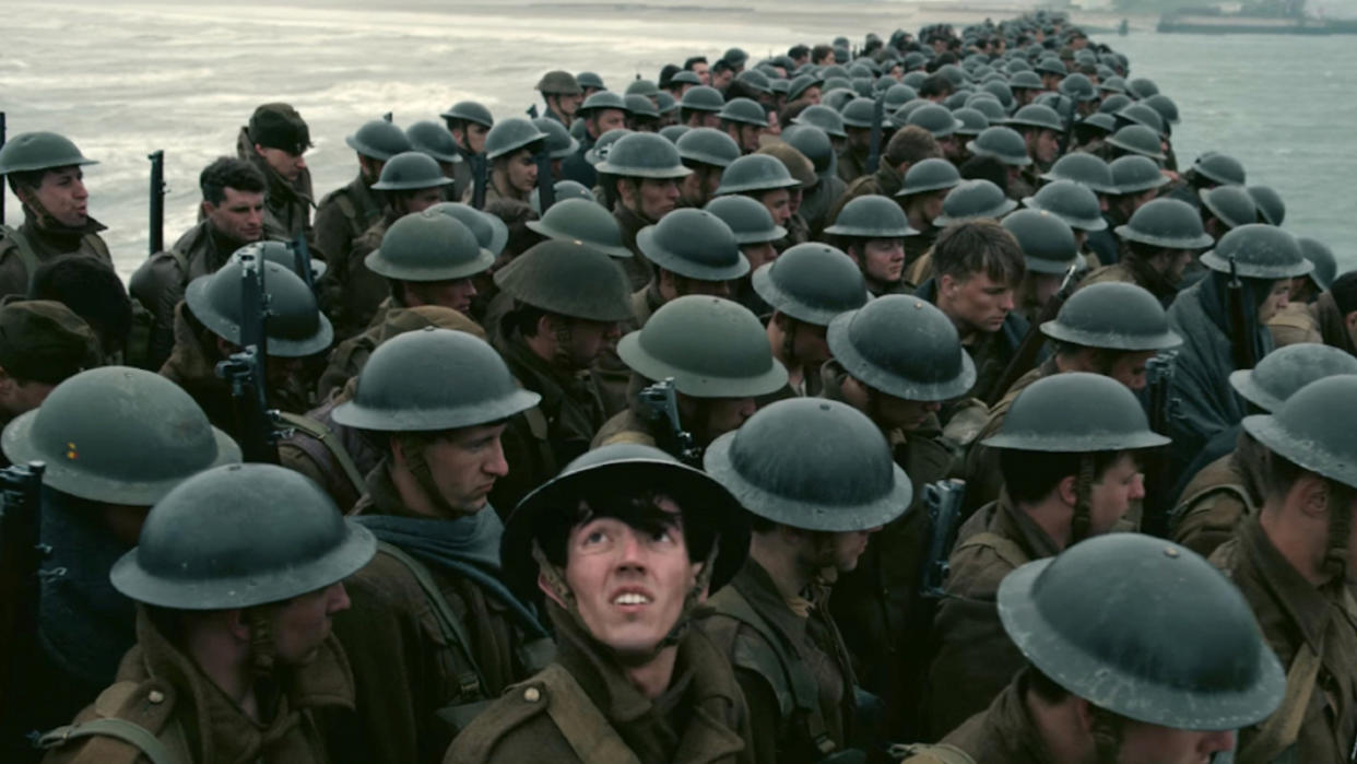  Soldiers waiting on the beach in Dunkirk 