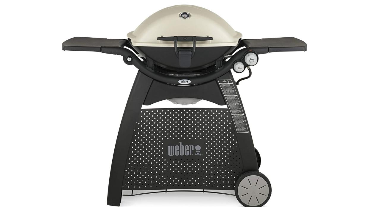 Weber Q series propane grill in white