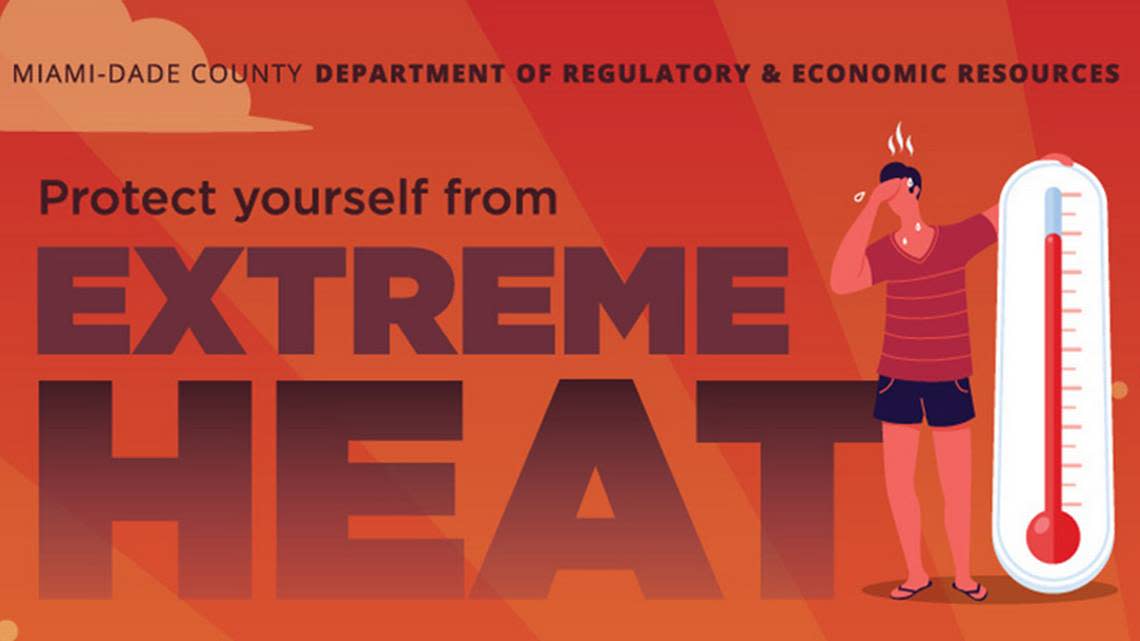 Miami-Dade County&#x002019;s extreme heat promotional poster.