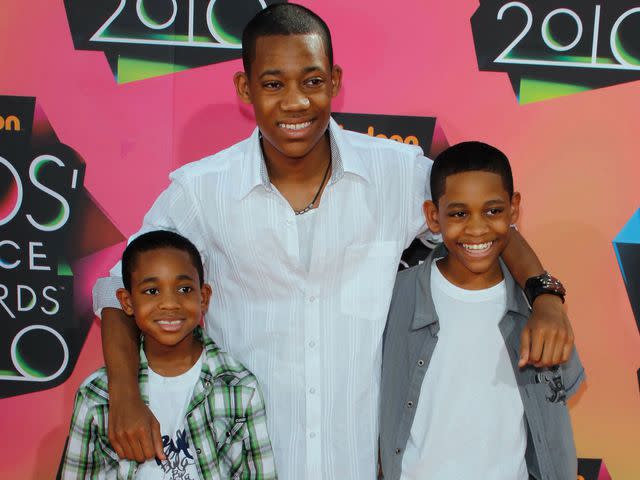 <p>Michael Tran/FilmMagic</p> Tyler James Williams and brothers arrive at Nickelodeon's 23rd Annual Kids' Choice Awards on March 27, 2010 in Los Angeles, California.