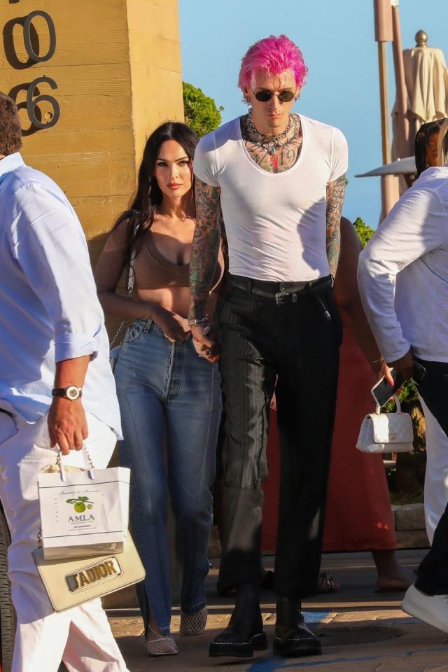 Megan Fox Showcases Abs in Green Jacquemus Crop Top and Pants