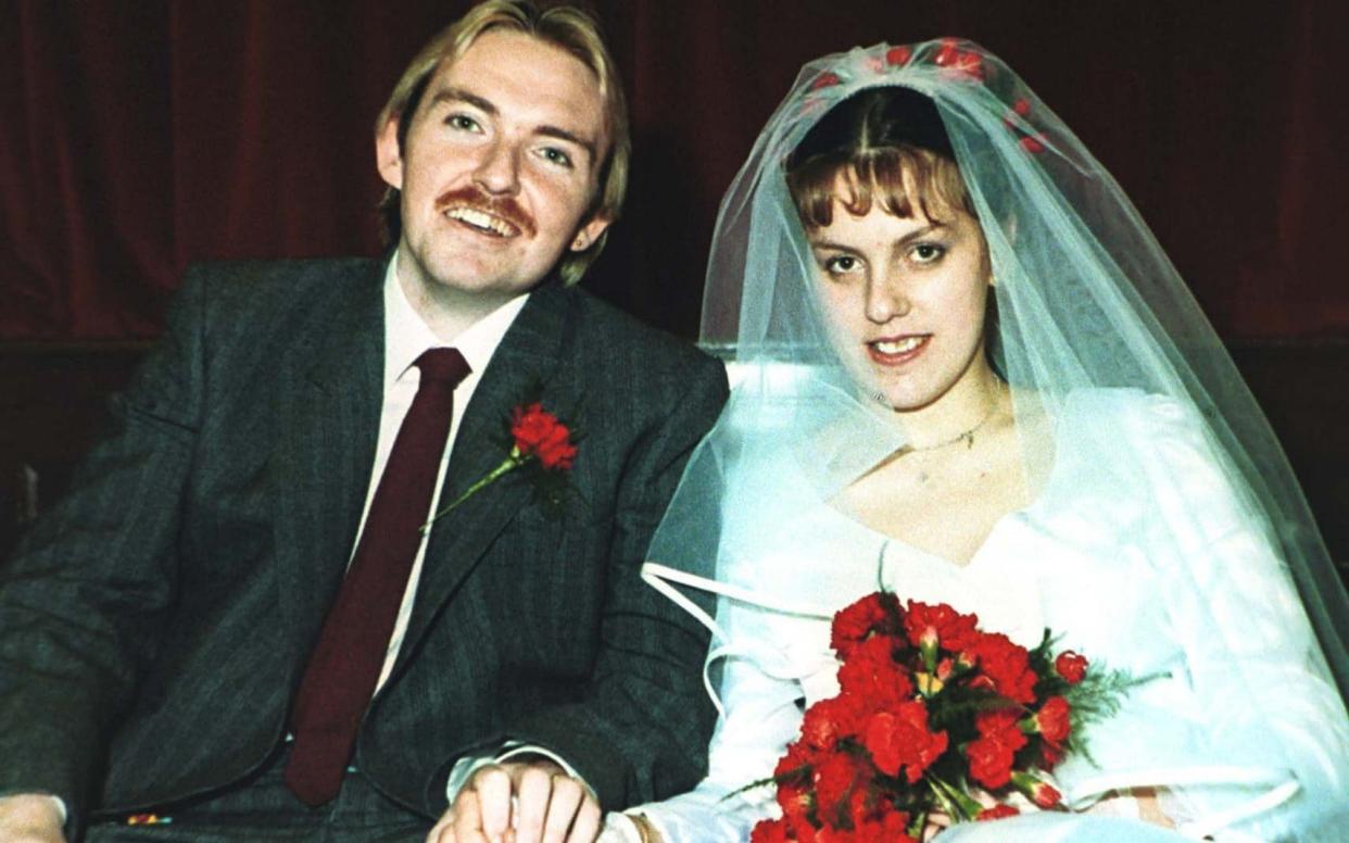 Dominic McCarthy and Deborah Winzar on their wedding day - collect/collect