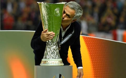 Jose Mourinho after the 2016 Europa League final - Credit: AP