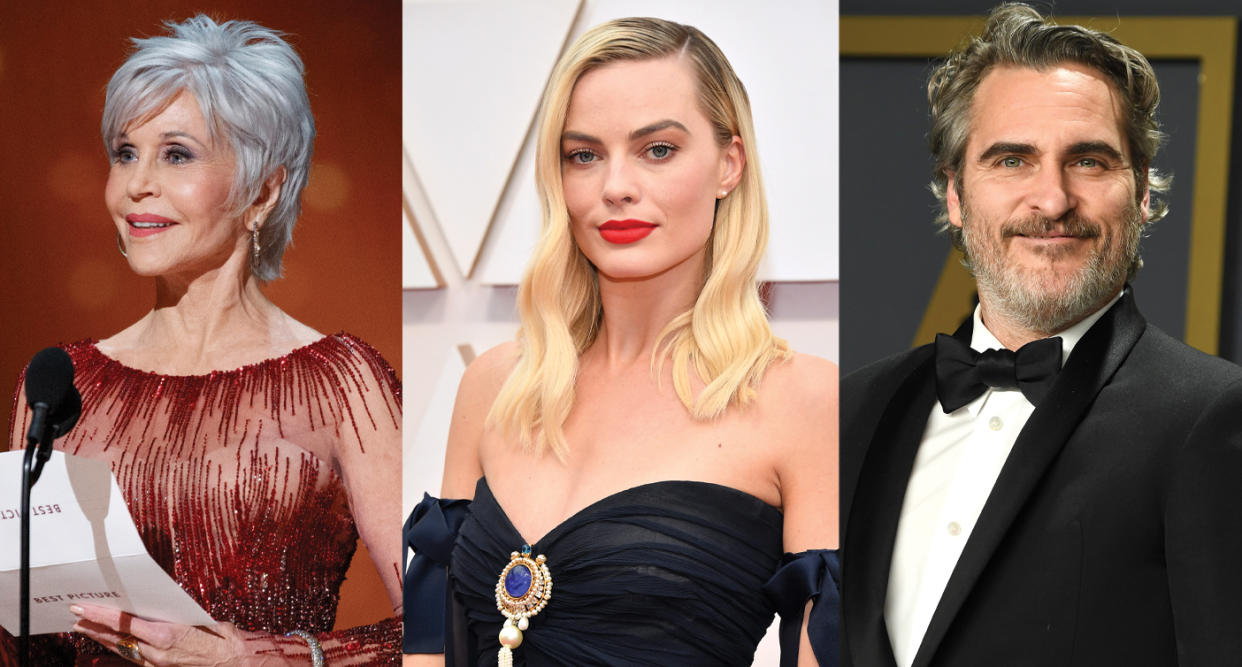 Jane Fonda, Margot Robbie and Joaquin Phoenix are among the stars who made sustainable fashion choices at the Oscars.