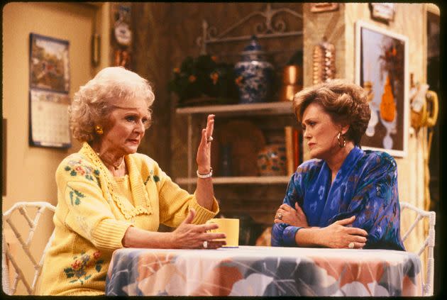 Betty White and Rue McClanahan on the set of “The Golden Girls.” (Photo: ABC Photo Archives via Getty Images)