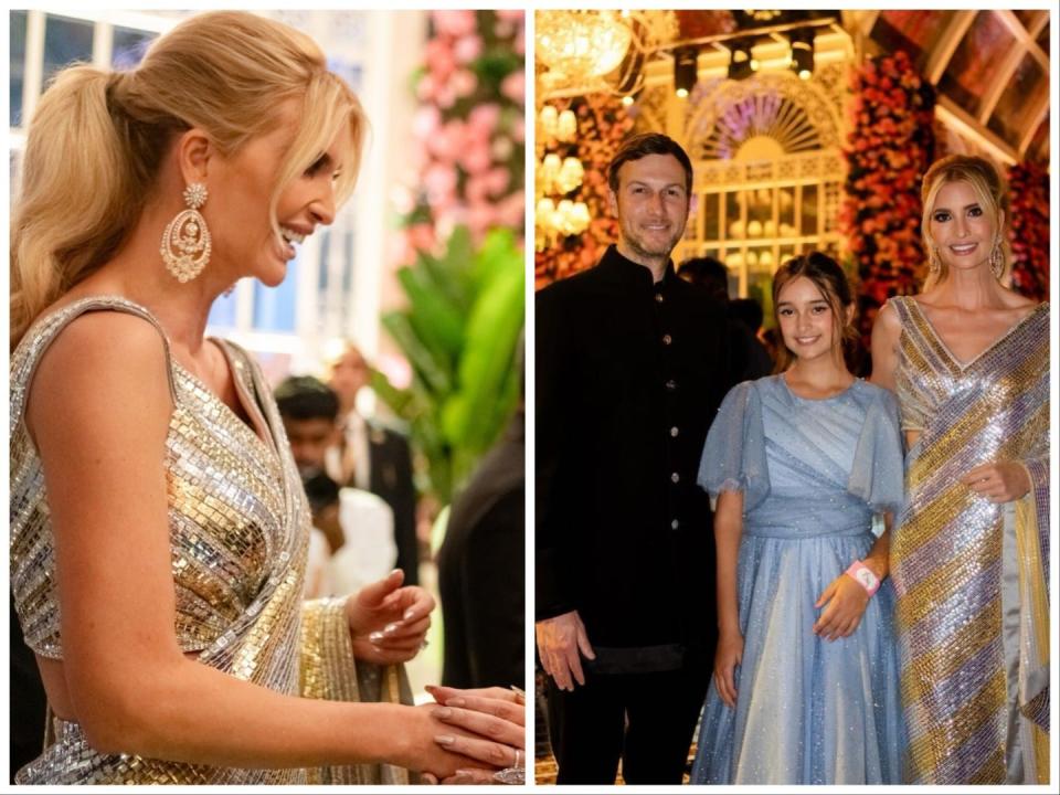 Ivanka Trump and her shiny sari are attempting to single-handedly revive the glamorous face of Trumpworld at Ambani’s pre-wedding bash