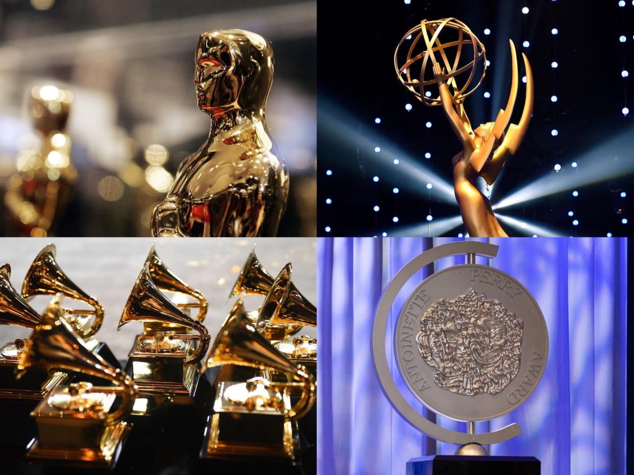 The Oscars, Emmys, Grammys, and Tonys (Getty Images / Shutterstock)