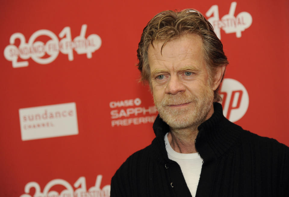 William H. Macy, writer/director/cast member of "Rudderless," poses at the premiere of the film at the 2014 Sundance Film Festival, on Friday, Jan. 24, 2014, in Park City, Utah. (Photo by Chris Pizzello/Invision/AP)