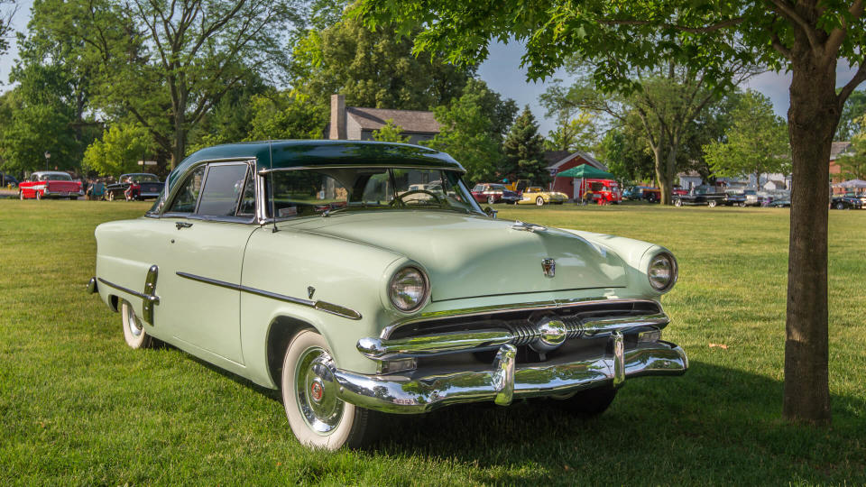 DEARBORN, MI/USA - JUNE 17, 2017: A 1953 Ford Crestline Victoria car at The Henry Ford (THF) Motor Muster car show, held at Greenfield Village, near Detroit, Michigan.