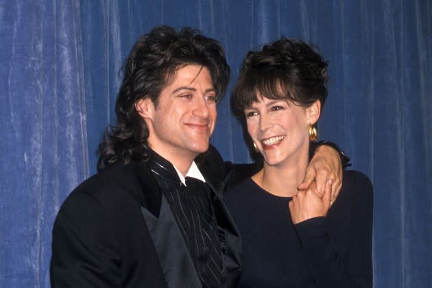 Actor Richard Lewis and actress Jamie Lee Curtis attend the 41st Annual Primetime Emmy Awards on September 17, 1989 at the Pasadena Civic Auditorium in Pasadena, California. - Credit: Ron Galella, Ltd./Ron Galella Collection/Getty Images