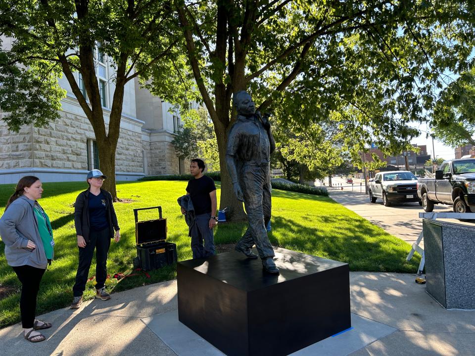 The Martin Luther King Jr. statue returned to the Freedom Corner on the intersection of Second Street and Capitol Avenue on Monday, July 1, 2024.