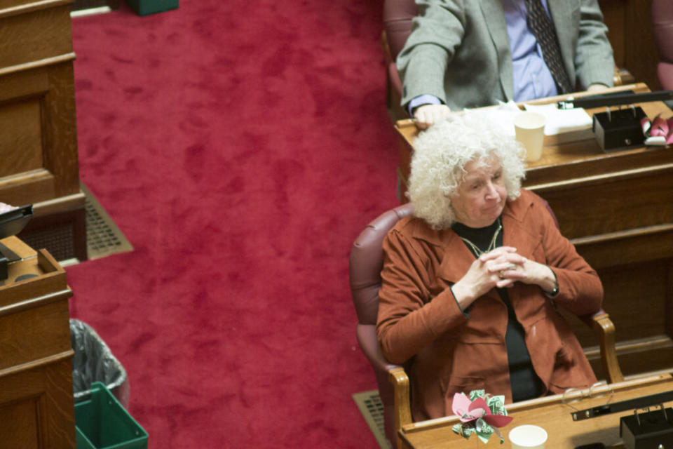  Rep. Edith Ajello, a Providence Democrat, is seen in the House chamber on May 9, 2024. (Alexander Castro/Rhode Island Current)