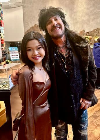 <p>Courtney Sixx</p> Nikki Sixx snaps a pic with standout actress from A Great Divide, Miya Cech, opening night of the Jackson Hole International Film Festival on Dec. 8, 2023