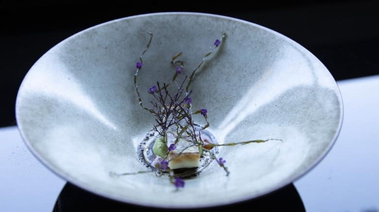 Dish with flowers