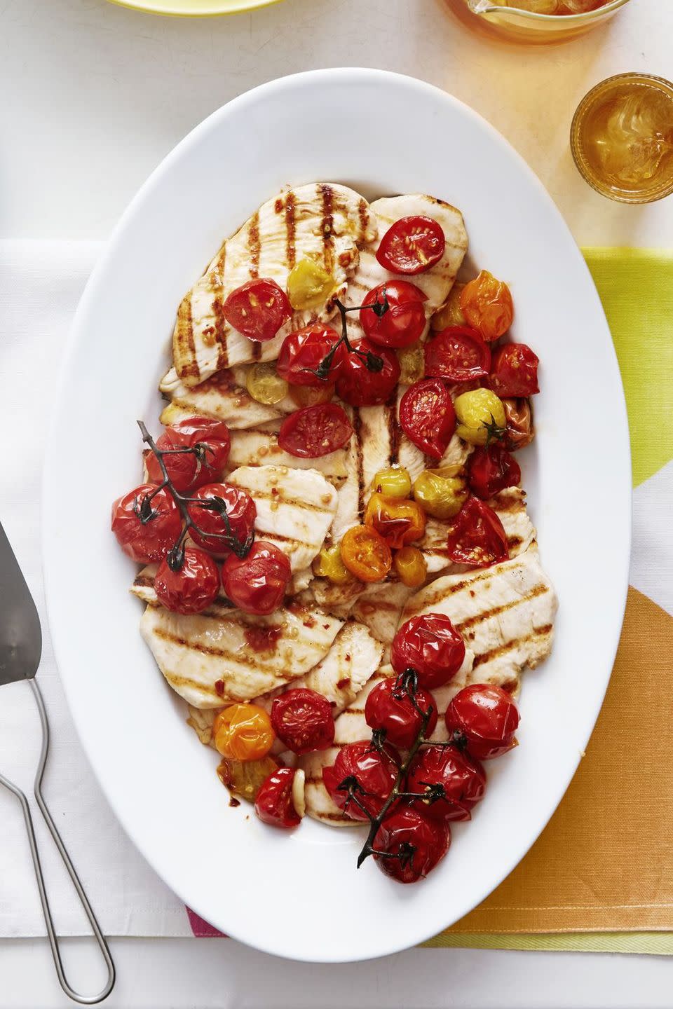 37) Roasted Baby Vine Tomato Grilled Chicken