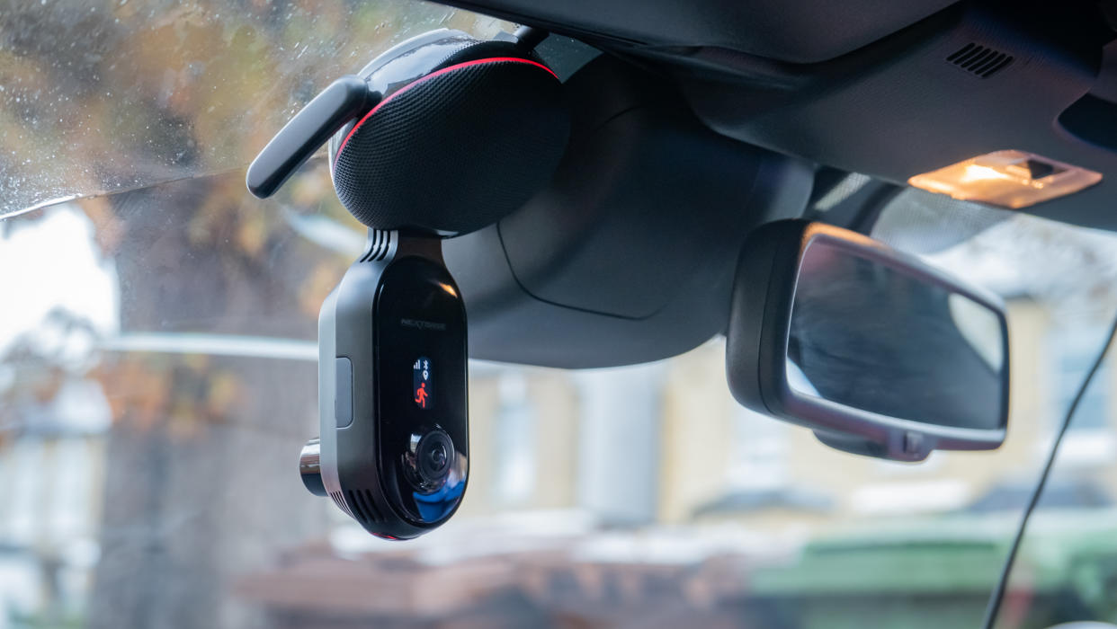  Nextbase iQ dashcam set up in a car. 