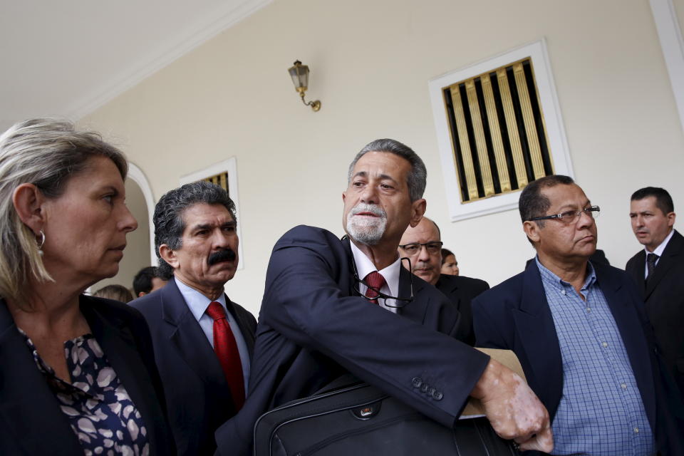 Americo De Grazia, a deputy of the Venezuelan coalition of opposition parties (MUD), arrives at a news conference in Caracas March 15, 2016. REUTERS/Carlos Garcia Rawlins