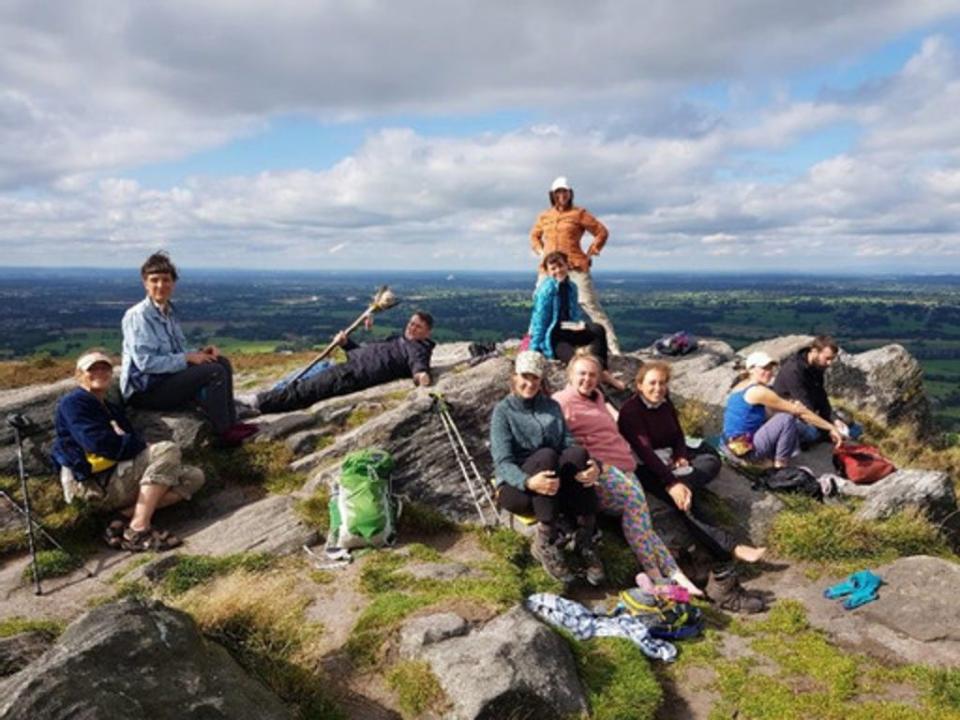 The group of around 20 people have been walking 10 miles a day for seven weeks, so far. (Listening to the Land)