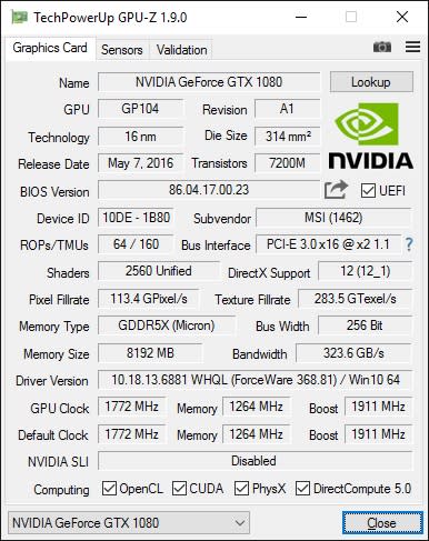 Here's a quick snapshot to sum up the card's specifications.