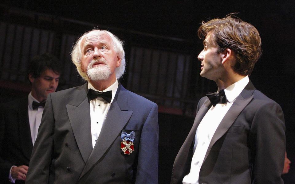 Cut!: Oliver Ford Davies (left) as Polonius and David Tennant as Hamlet at the Royal Shakespeare Company in 2008