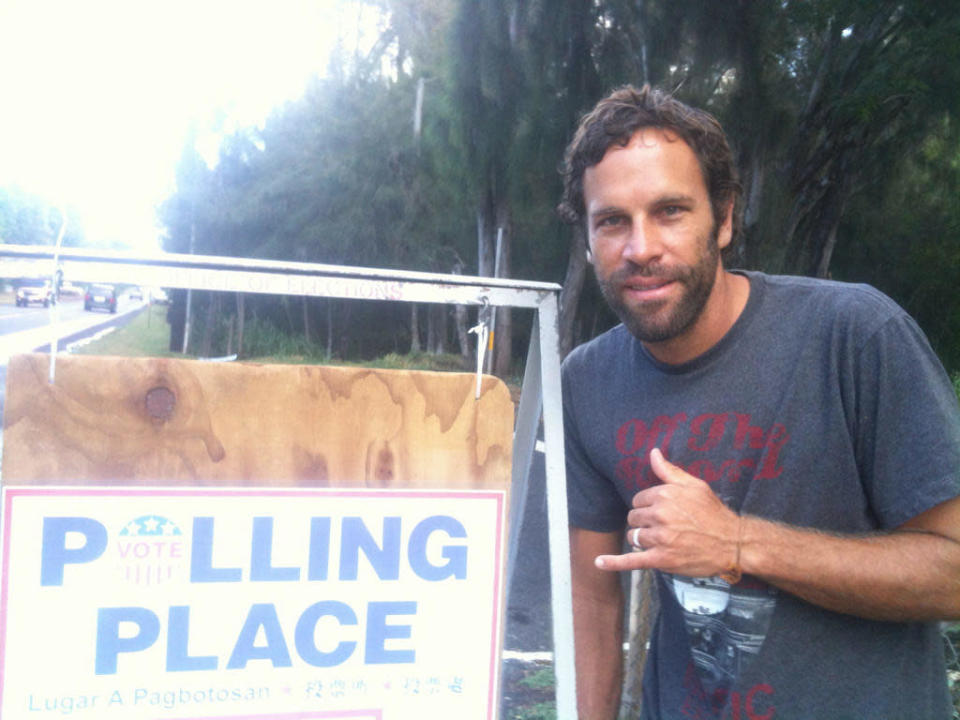 Tweet us a photo of you voting (or with an "I Voted" sign) and we'll RT some. Use #IVoted tag. - <a href="https://twitter.com/jackjohnson/status/265903913541193729" rel="nofollow noopener" target="_blank" data-ylk="slk:@jackjohnson;elm:context_link;itc:0;sec:content-canvas" class="link ">@jackjohnson</a>, via Twitter