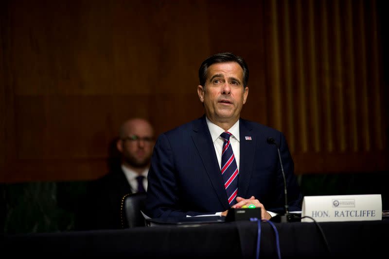 FILE PHOTO: U.S. Rep. John Ratcliffe testifies before a Senate Intelligence Committee nomination hearing on Capitol Hill in Washington