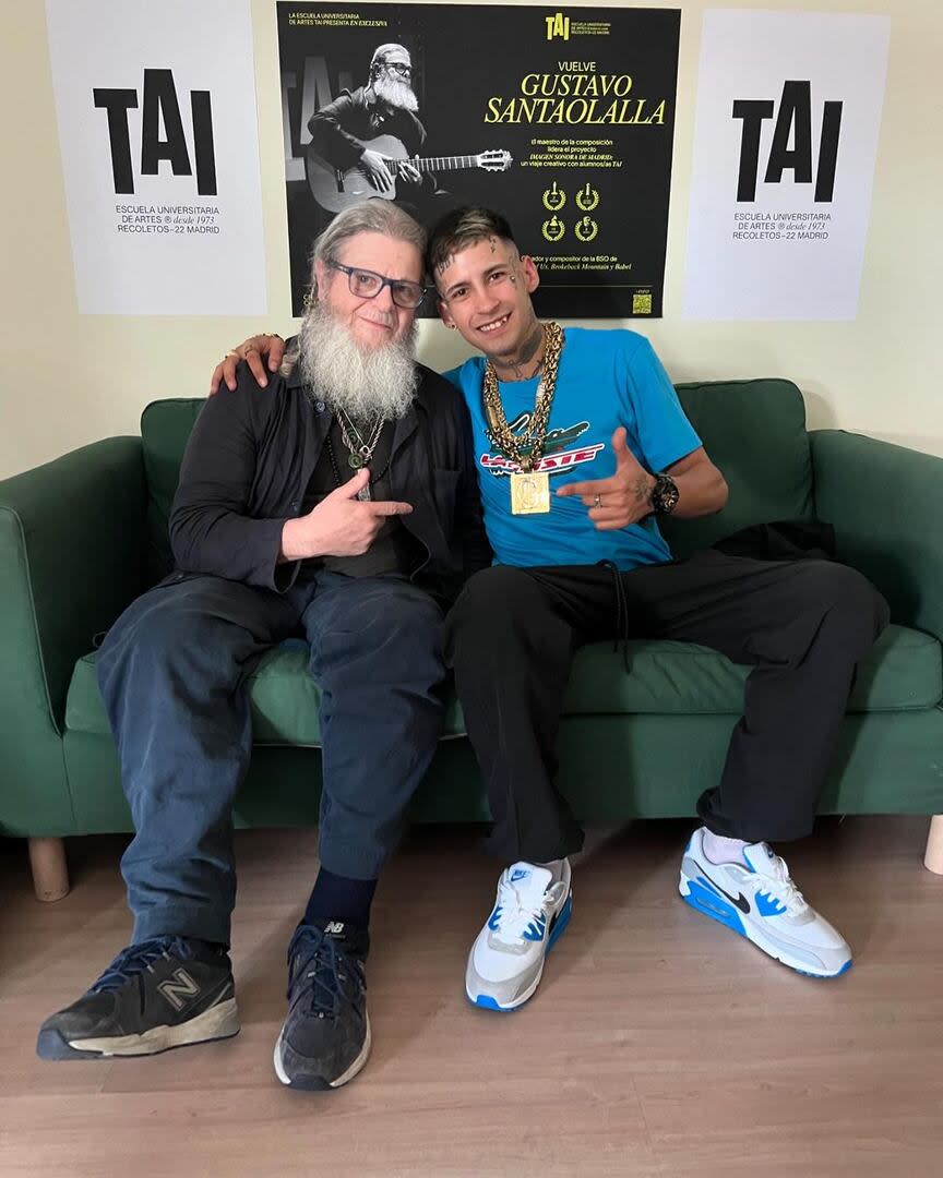 Gustavo Santaolalla compartió imágenes de su encuentro con L-Gante (Foto: Instagram @gustavosantaolalla)