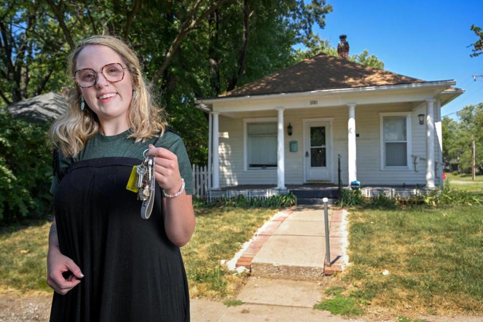 Christina Vogler, 25, a middle school choir teacher, is ecstatic about buying her first home, the Independence birthplace of Hollywood legend Ginger Rogers. She closed on the house and received her keys last week.