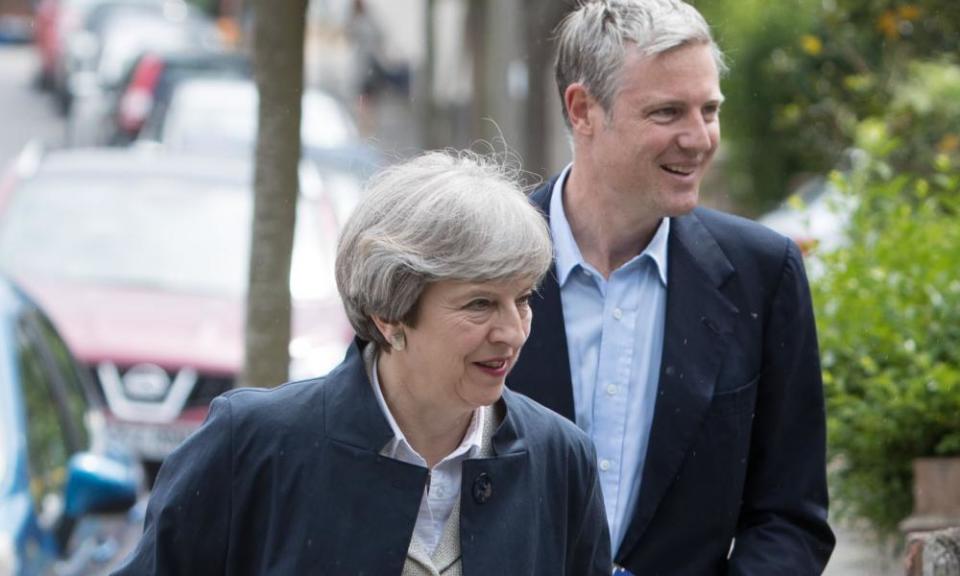 Theresa May campaigning with Zac Goldsmith in Richmond on Monday.