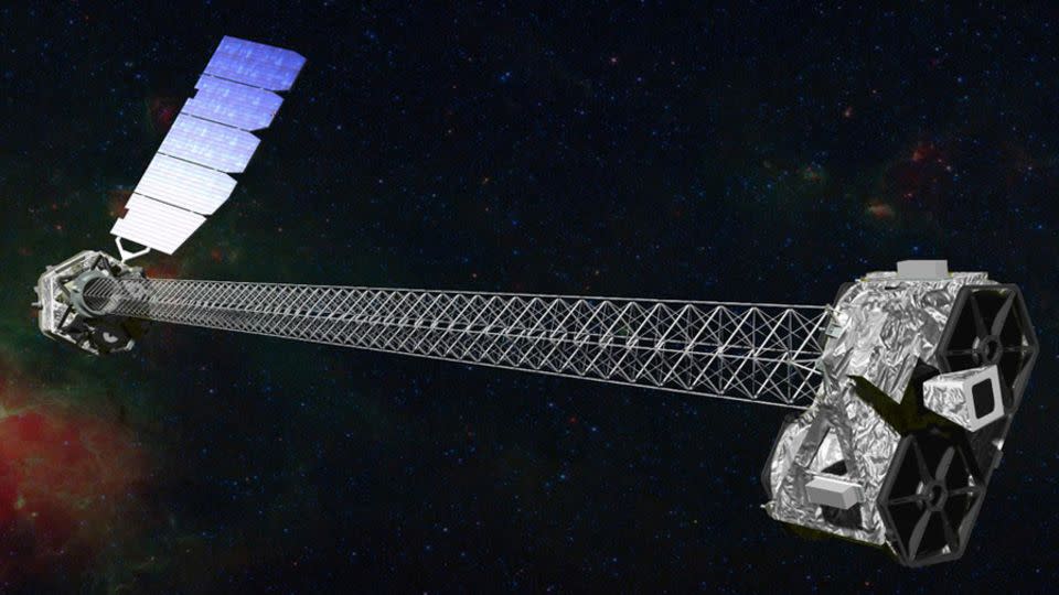 NASA's space-based NuSTAR telescope, seen here in an artist's concept, was used for the first time to 