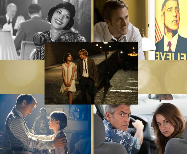 Nominierungen <b>Beste Regie</b>:<br><br> Woody Allen - "Midnight in Paris"<br> George Clooney - "The Ides of March - Tage des Verrats"<br> Michel Hazanavicius - "The Artist"<br> Alexander Payne - "The Descendants - Familie und andere Angelegenheiten"<br> Martin Scorsese - "Hugo Cabret"<br>