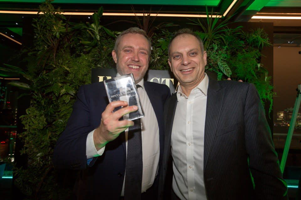 SaaS Platform of the Year Award sponsored by Volution VC goes to Zumo Ed Bardos (r),CEO Nick Jones Zumo