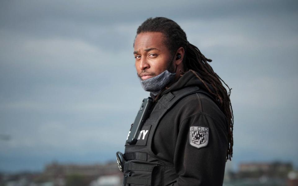 Dresean McFadden, 28, a security guard at a drug clinic - Dan Callister for The Telegraph