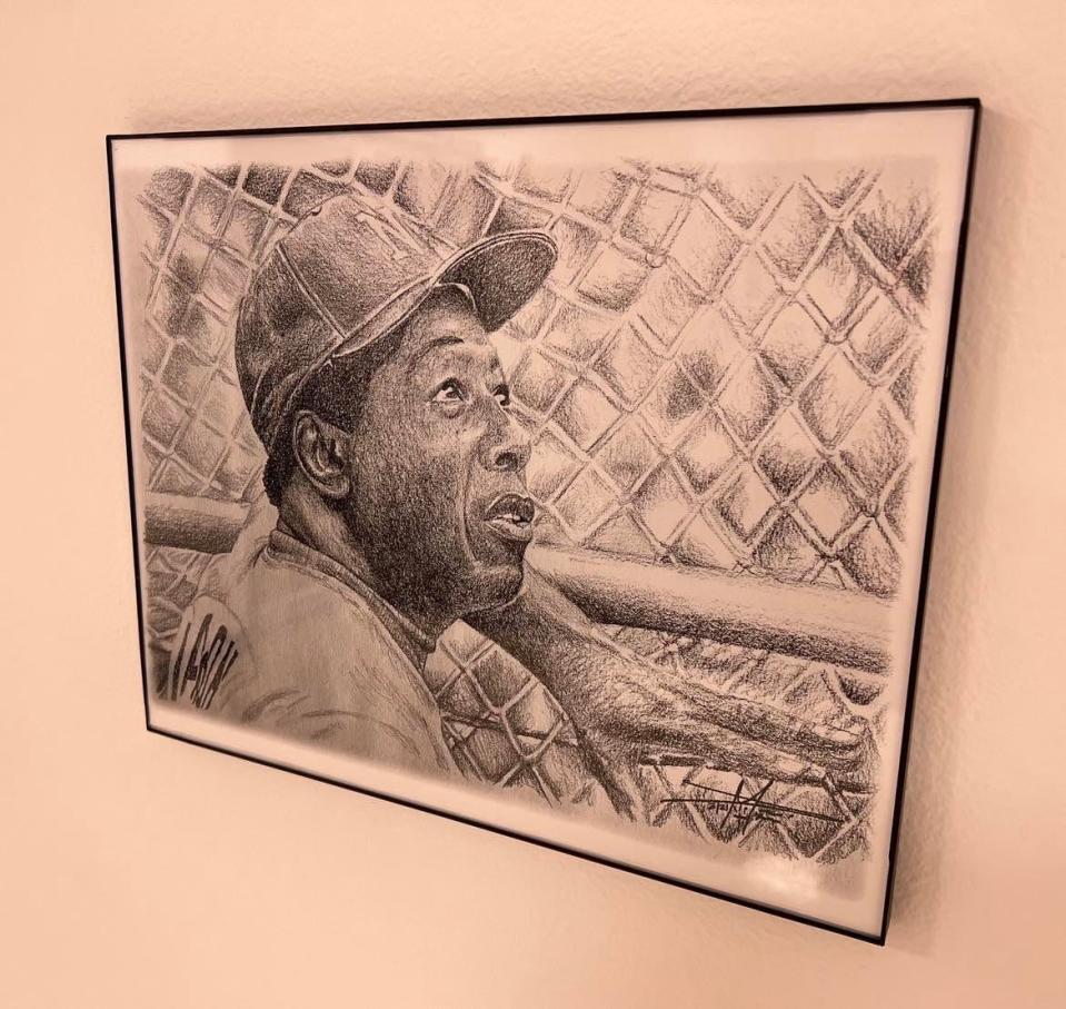 Hank Aaron is among the Black historical figures featured in a new art exhibit at Malone University, "Black Lives Belong: Power Through the Decades."