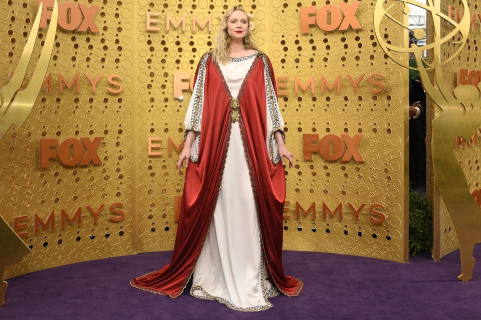 English actress Gwendoline Christie arrives for the 71st Emmy Awards at the Microsoft Theatre in Los Angeles on Sept. 22, 2019. (Photo: VALERIE MACON/AFP via Getty Images)