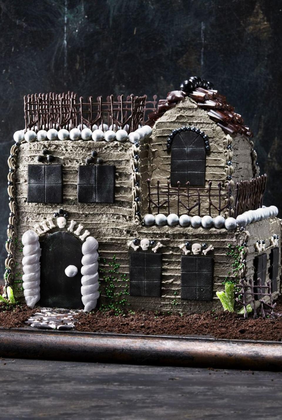 Towering Haunted House Cake