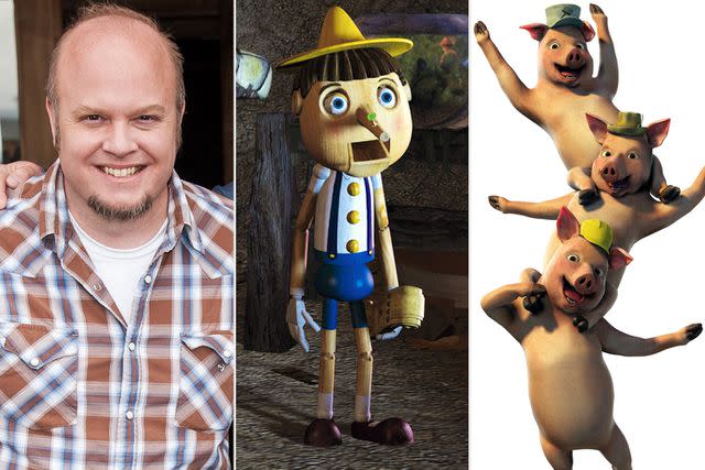 <p>Francois G. Durand/Getty; DreamWorks/ Everett; Mary Evans/DREAMWORKS /Ronald Grant/Everett</p> Cody Cameron; Pinocchio; the Three Little Pigs