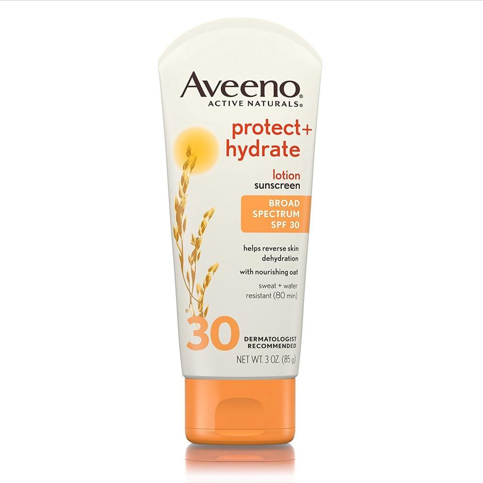 Allover Aveeno Protect + Hydrate Lotion Sunscreen with Broad Spectrum SPF 30