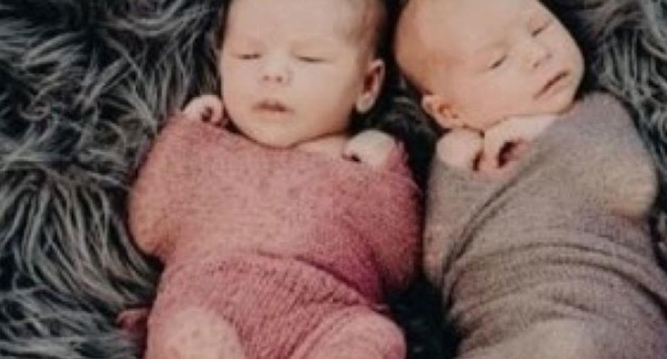 Twin baby girls Violet and Indiana who died after a sleeping accident in Brisbane.