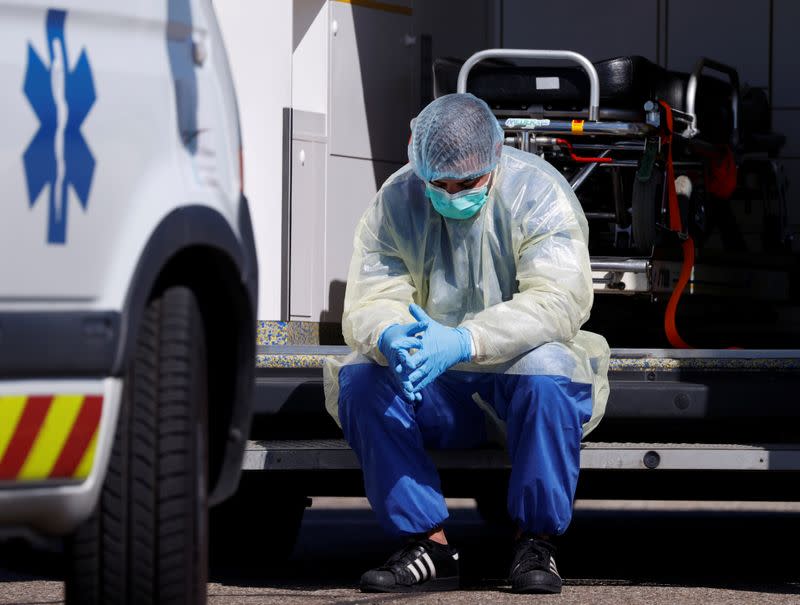 Transfer operation of people infected with coronavirus disease (COVID-19) in Strasbourg